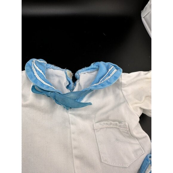 Vtg 1983 Cabbage Patch Kids Coleco Boys White Light Blue Sailor Suit Romper Doll - Picture 6 of 16